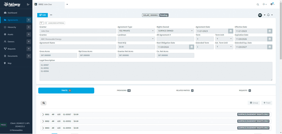 Administer land rights and agreements proactively PakEnergy Renewables’ automated workflows. Track and manage project, lease, and general obligations and expirations easily and effectively.