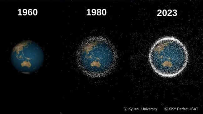 Image of increasing space debris in orbit